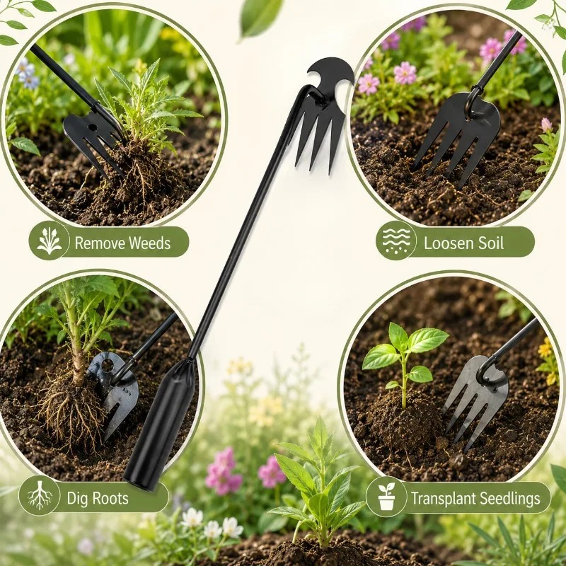 Rastrillo de jardín 2 en 1, he - Gardening Tools To Remove Grass reseña y precio