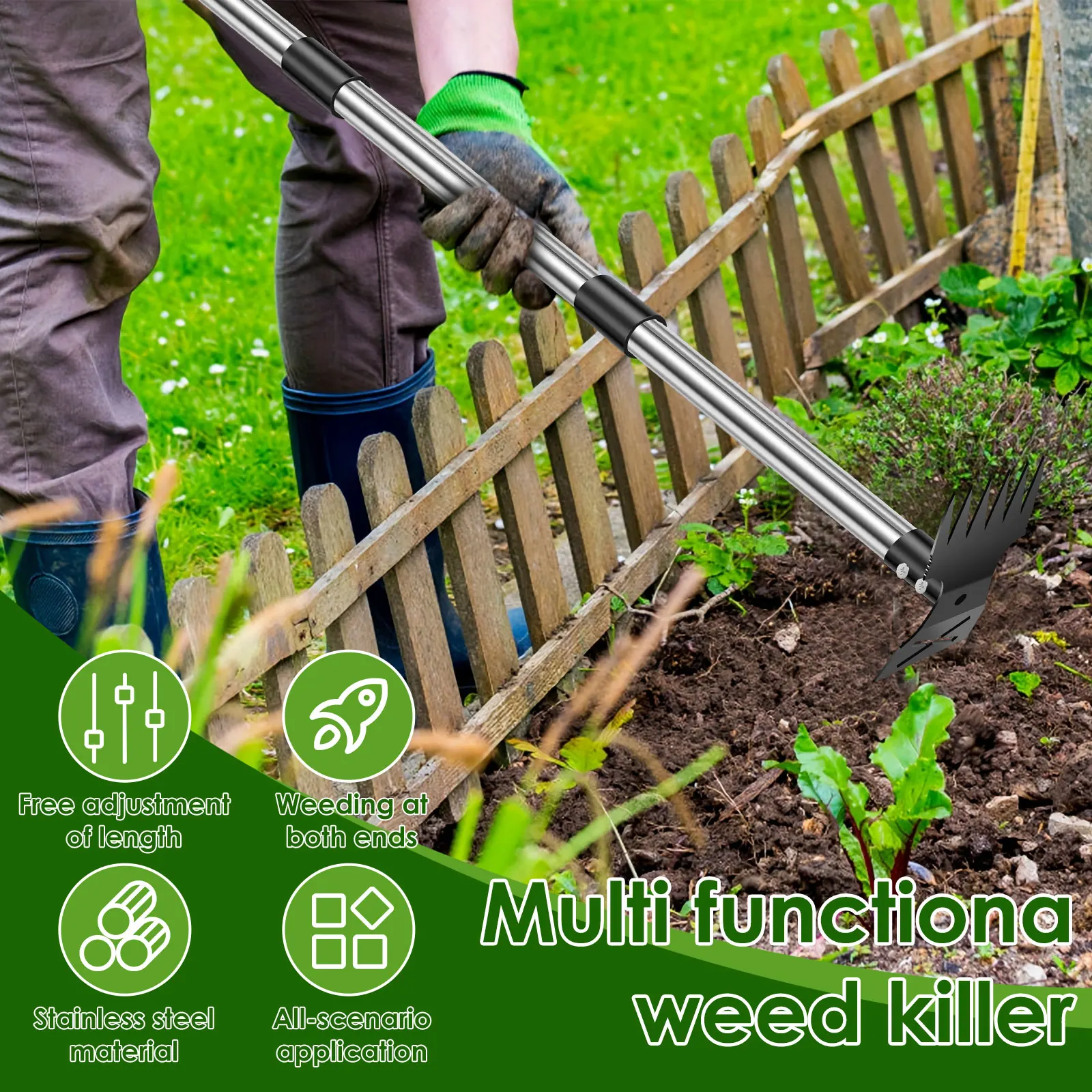 Rastrillo de paja para jardín, - Weed Puller reseña y precio
