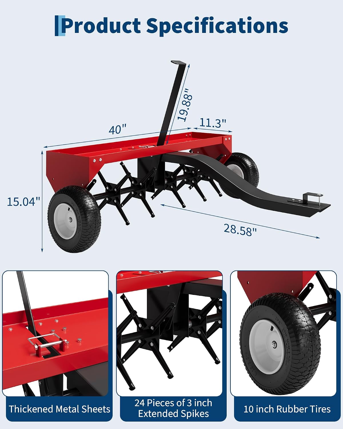 Aireador de césped de 40