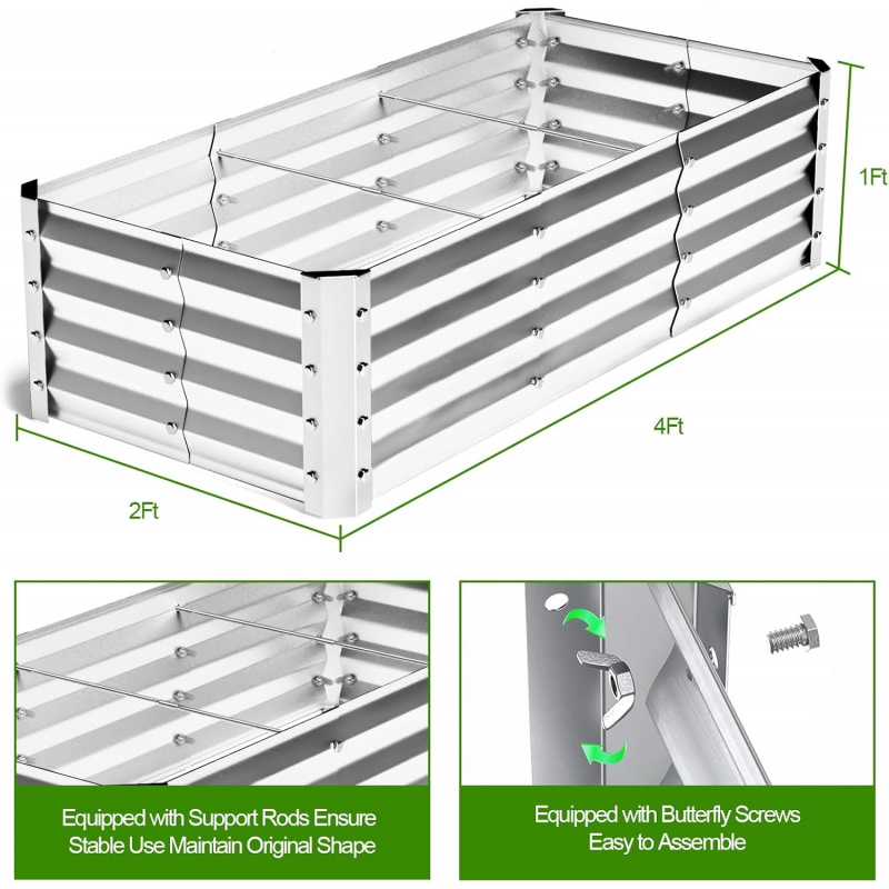 Jardinera Grande sin Fondo, Ga - Gardening Tools Box reseña y precio