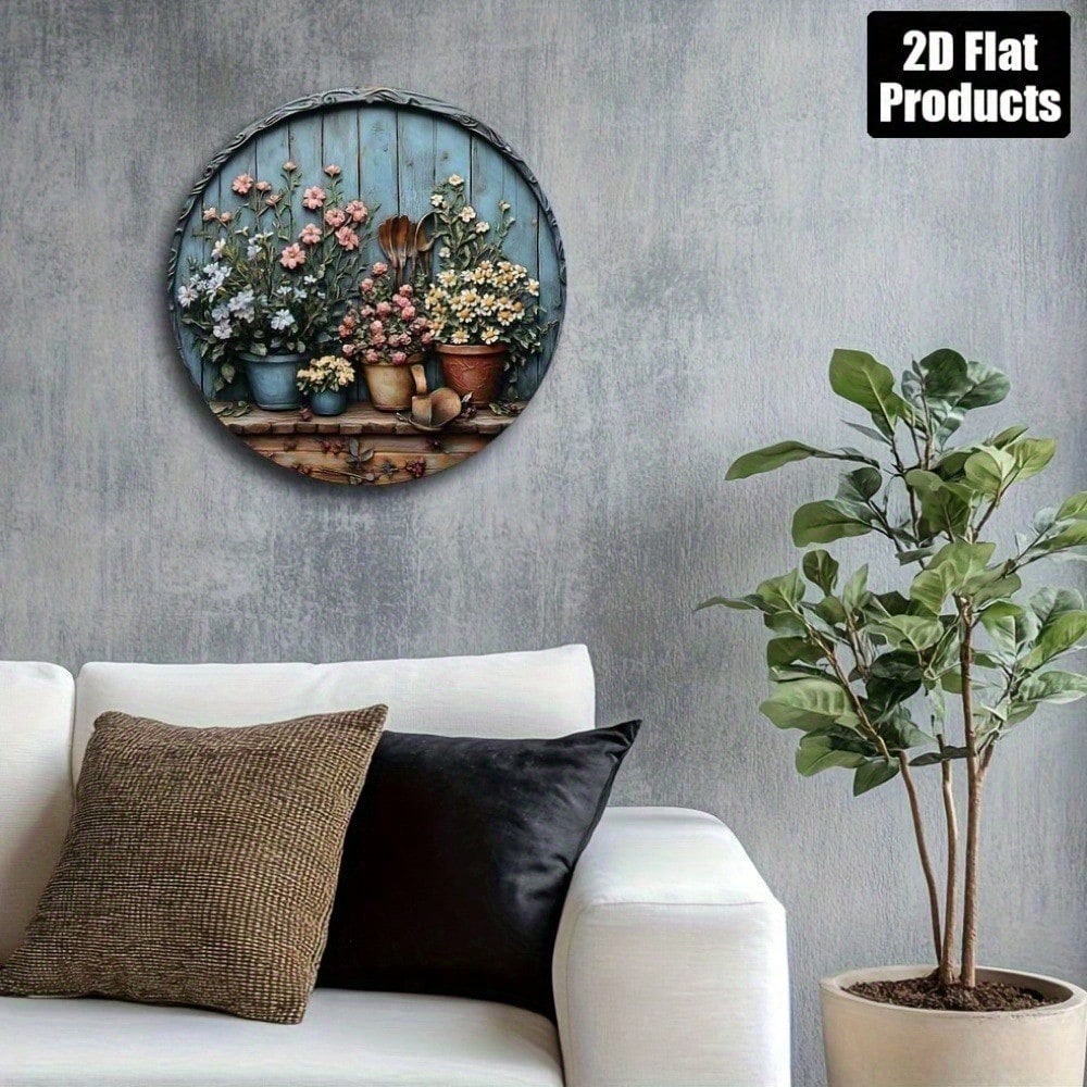 Arte de Pared Redondo de Alumi - Gardening Tools Vintage reseña y precio