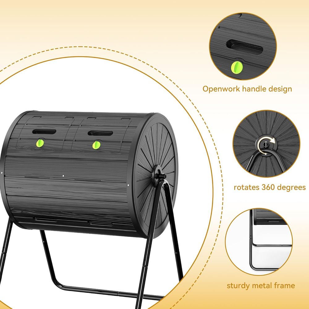 Compostador giratorio de doble - Compost Bin reseña y precio