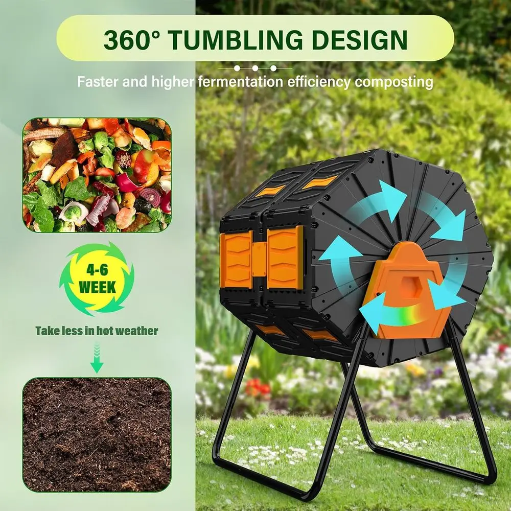 Compostador de Doble Cámara de - Compost Bin reseña y precio