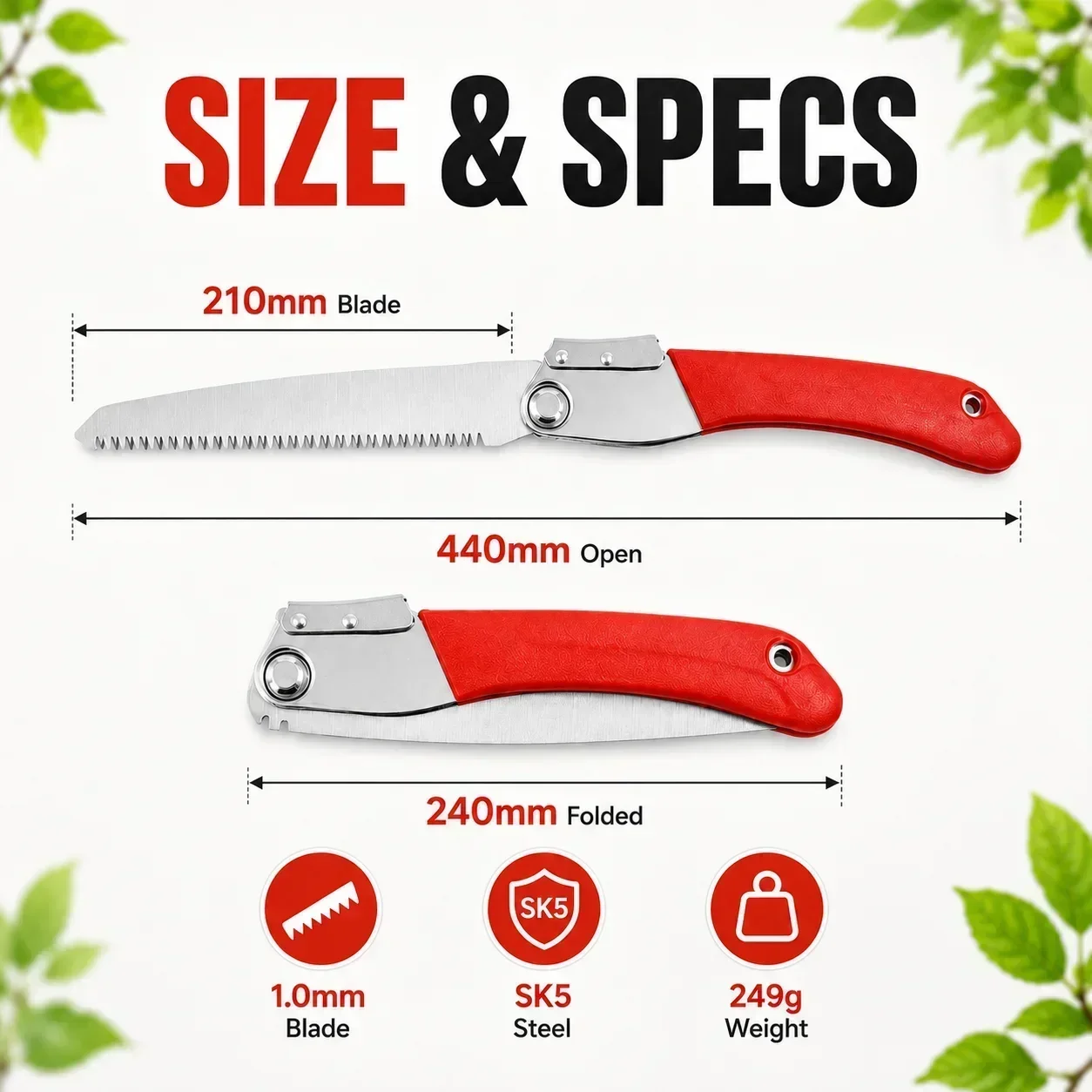 Sierra de podar plegable de 21 - Gardening Tools To Cut Branches reseña y precio
